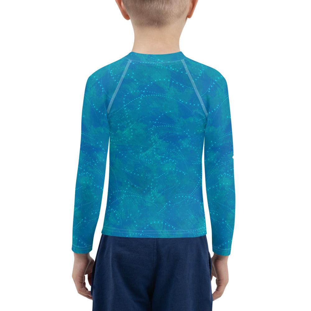 Mystic Pupils Delight Rash Guard on white background.
