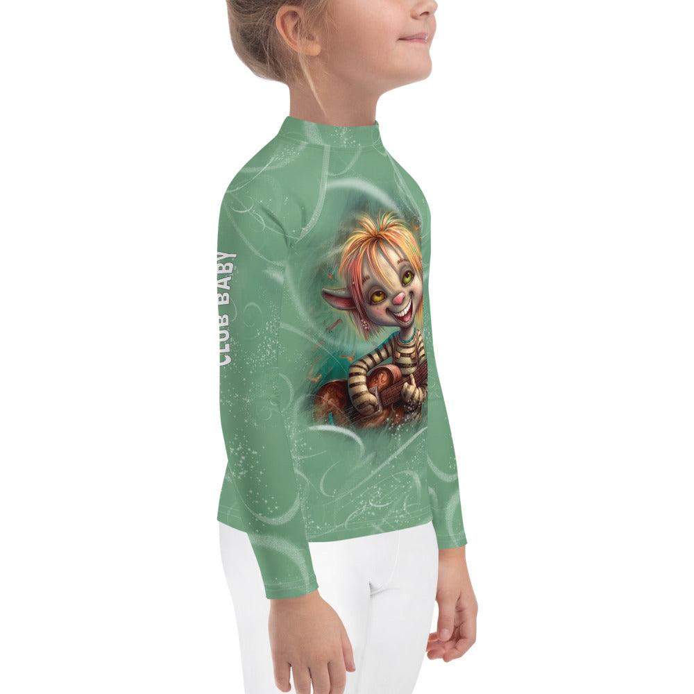 Stylish swim protection for kids - Mystical Eyes of Fantasy rash guard.