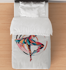 Artistic duvet cover with feminine dance form design for modern decor.