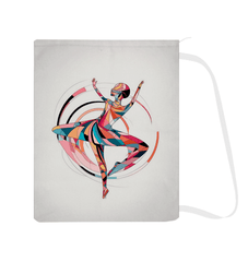 Durable laundry bag with unique dance-themed artwork.