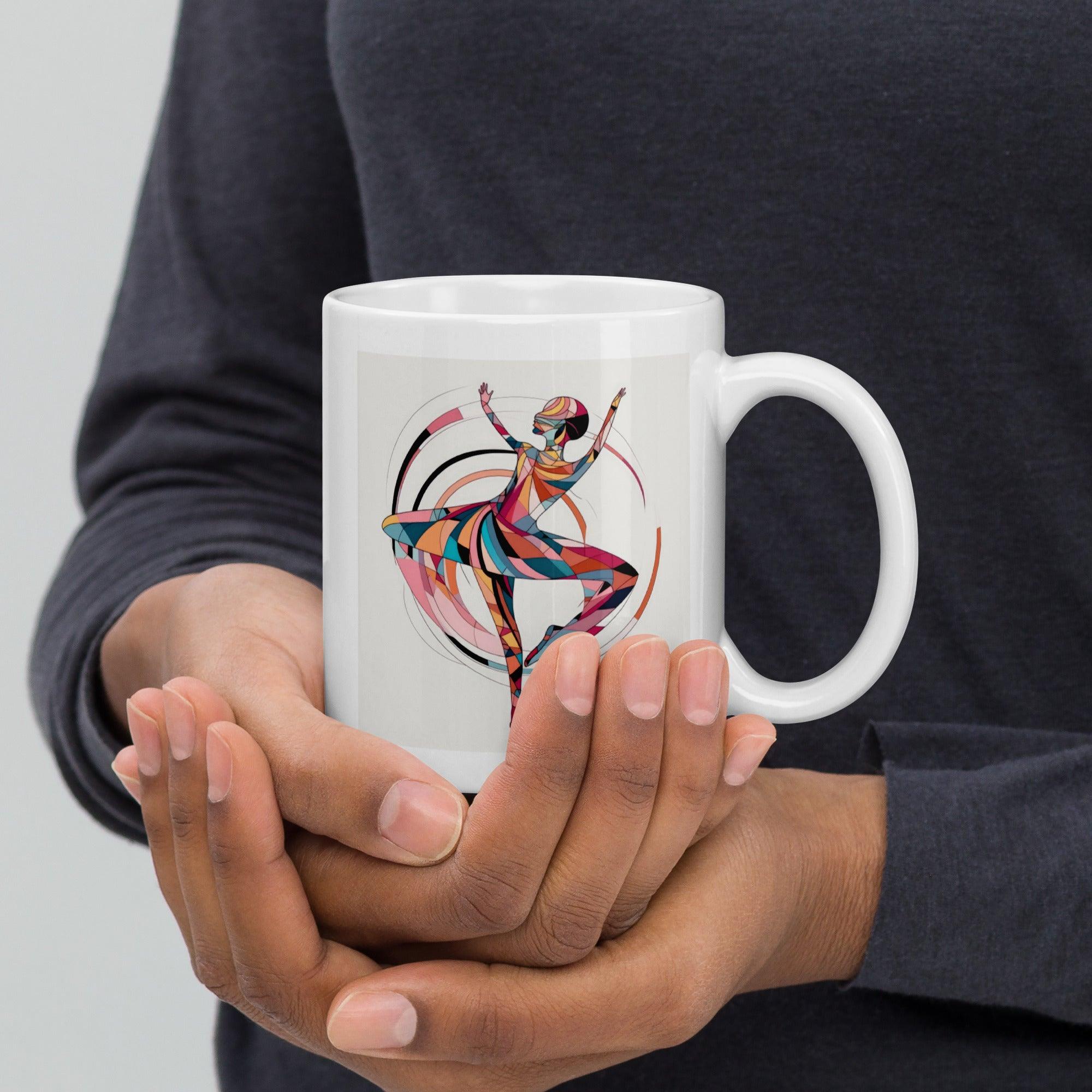 Elegant mug featuring a feminine dance artwork.