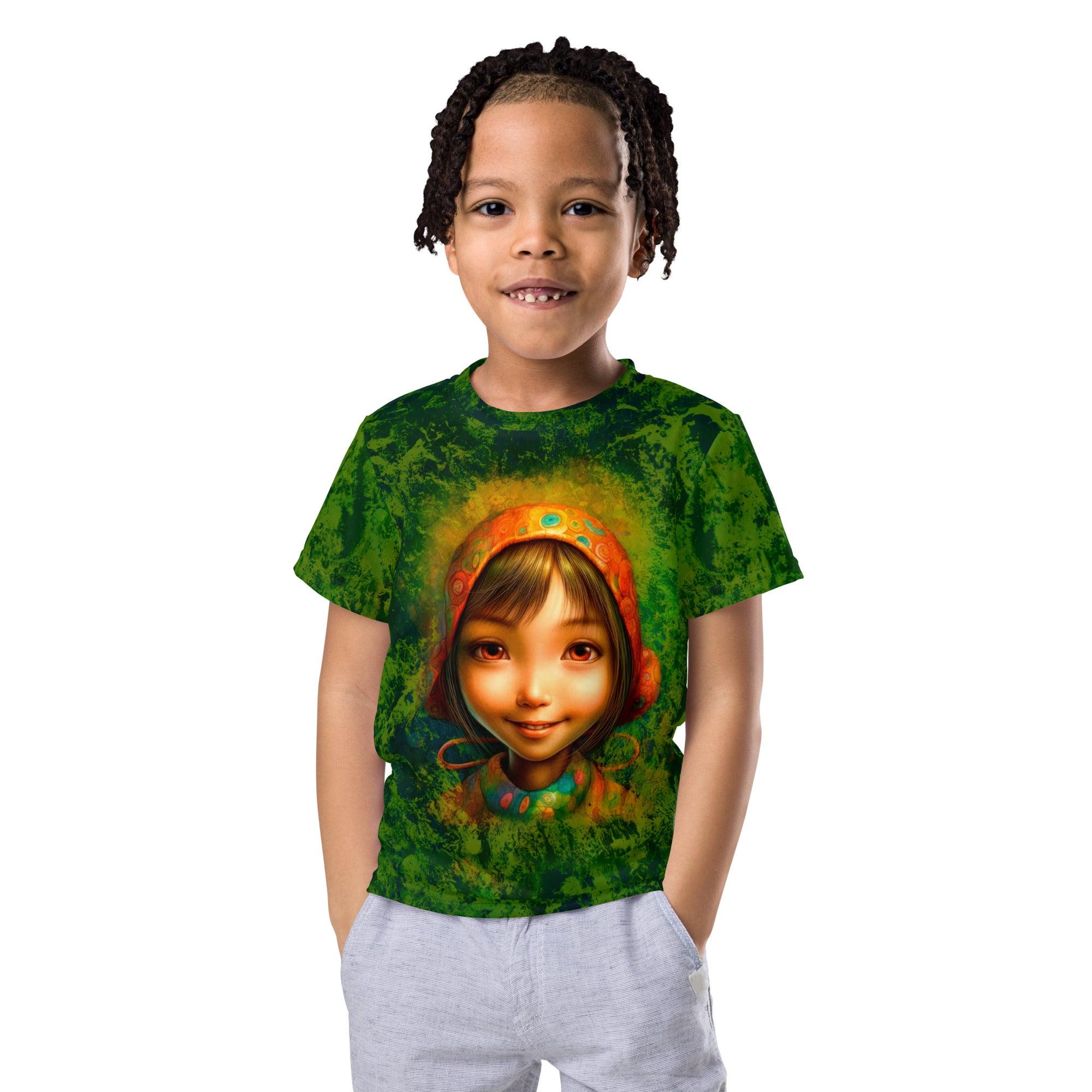 Kid smiling in Innocence Kids Crew Neck T-shirt.