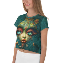 Mystical Meadows All-Over Print Crop Tee - Beyond T-shirts