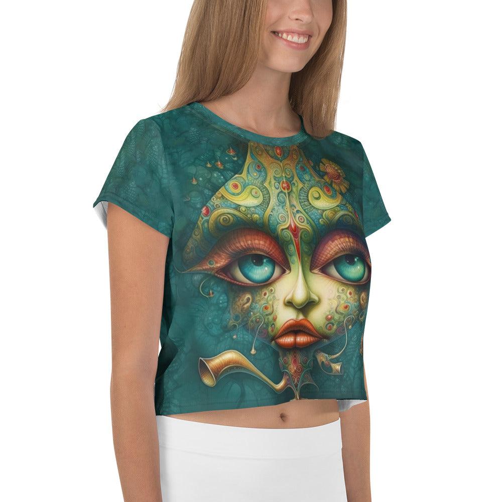 Mystical Meadows All-Over Print Crop Tee - Beyond T-shirts