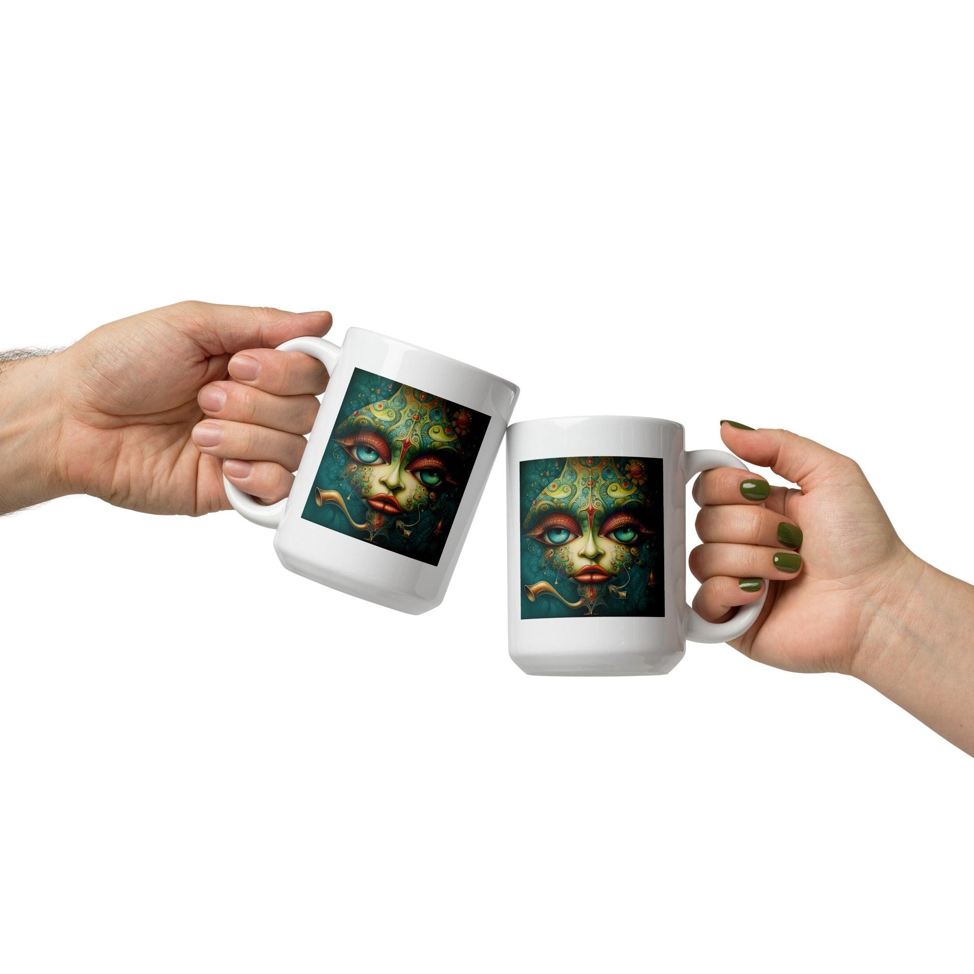 Mystical Meadows White Glossy Mug - Beyond T-shirts