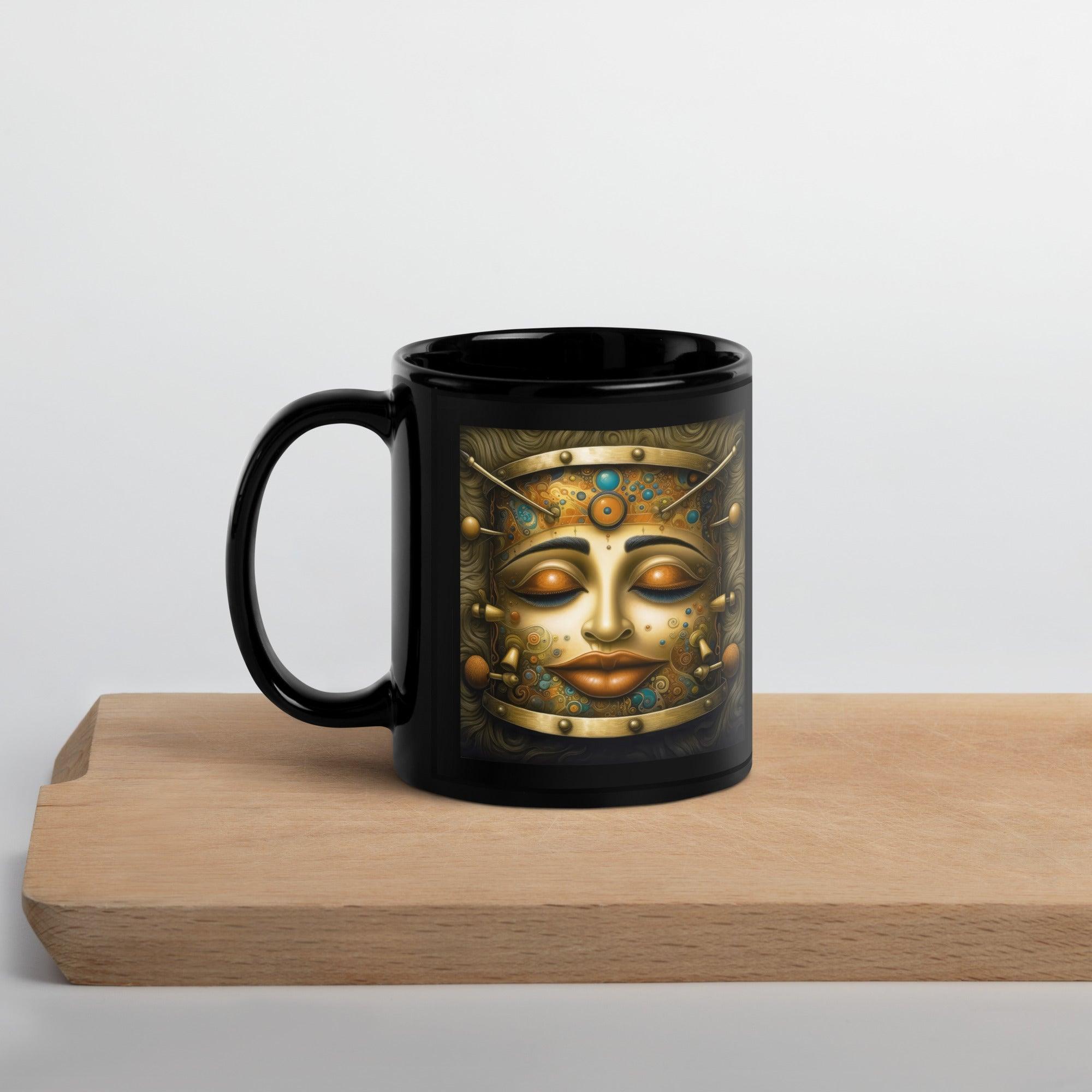 Mystical Melodies Black Glossy Mug - Beyond T-shirts