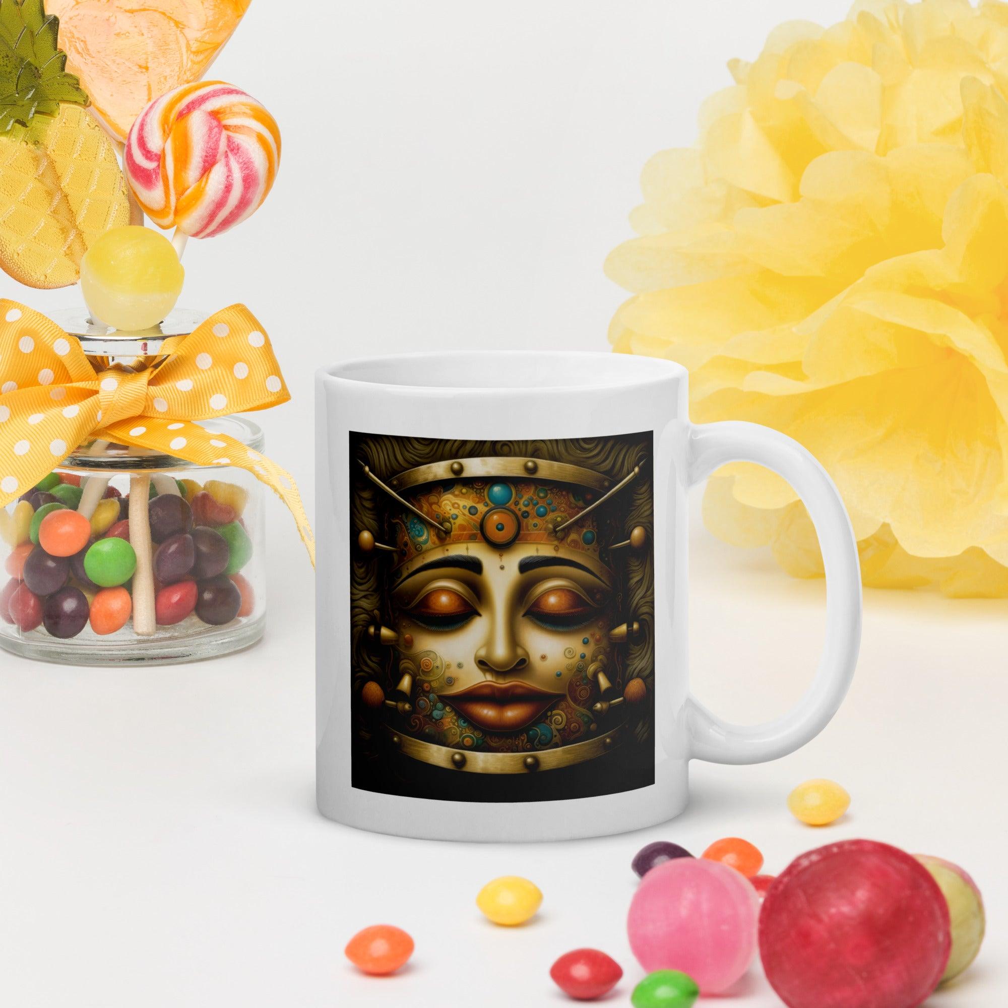 Mystical Melodies White Glossy Mug - Beyond T-shirts