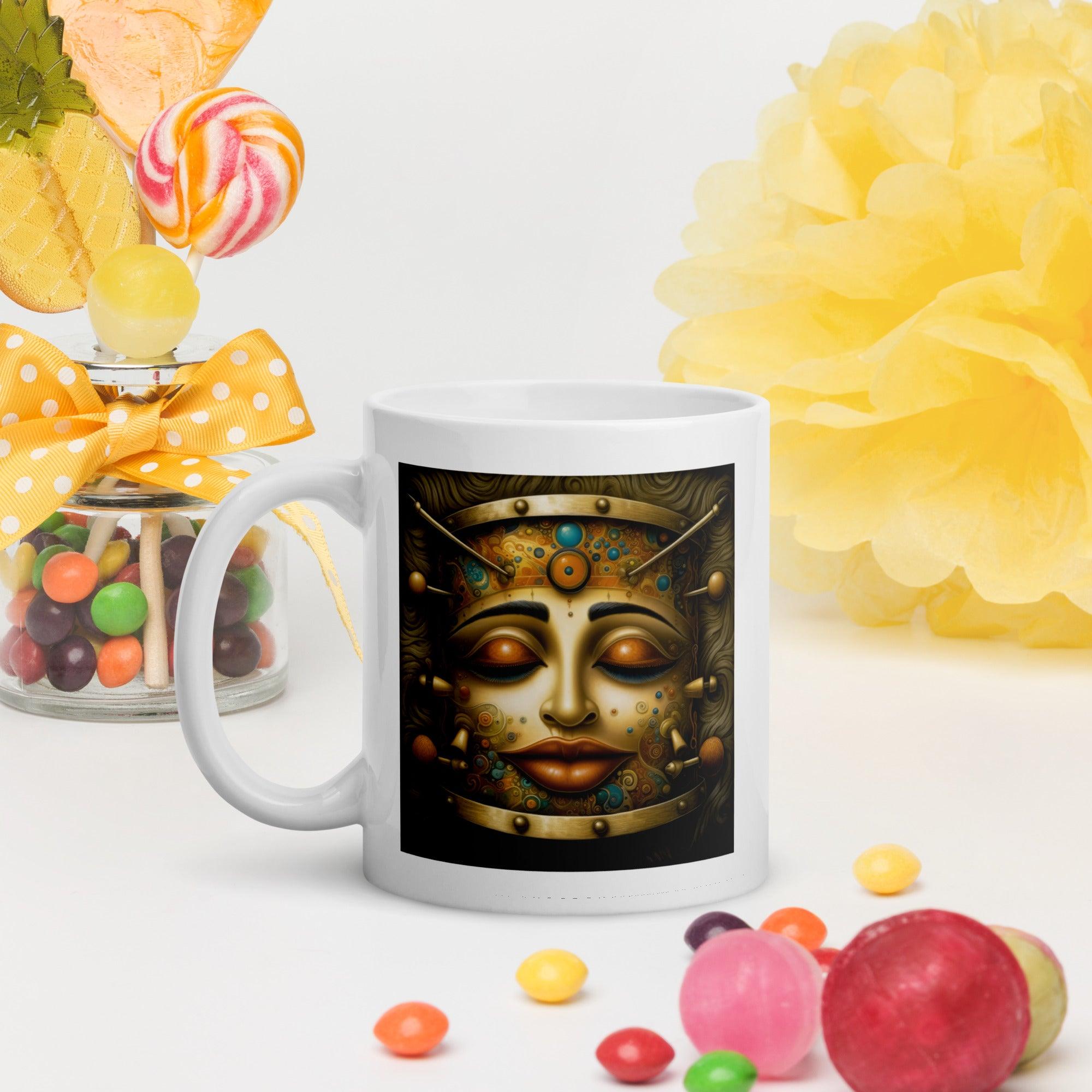 Mystical Melodies White Glossy Mug - Beyond T-shirts