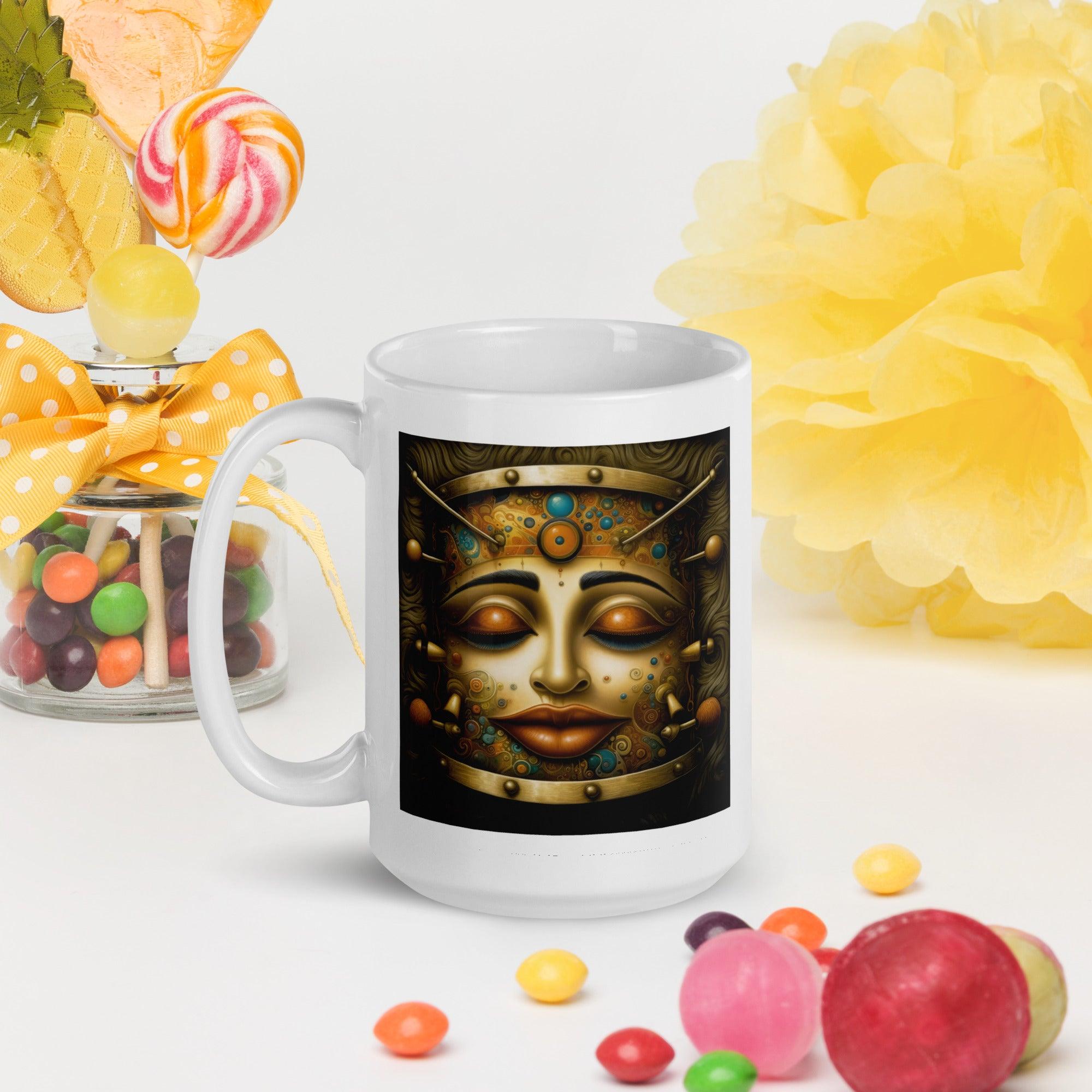 Mystical Melodies White Glossy Mug - Beyond T-shirts