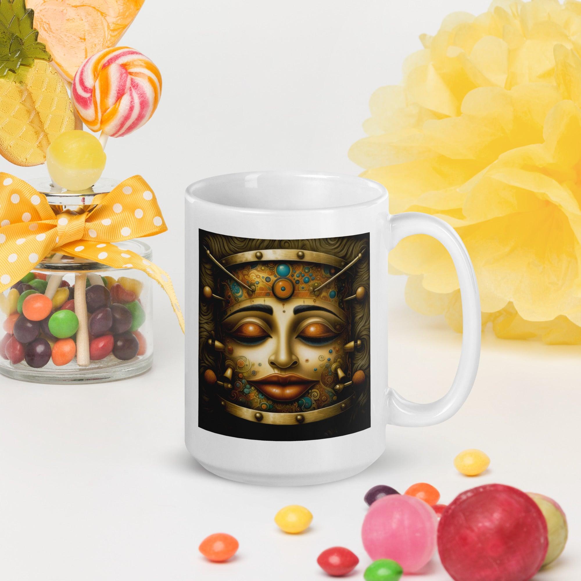 Mystical Melodies White Glossy Mug - Beyond T-shirts