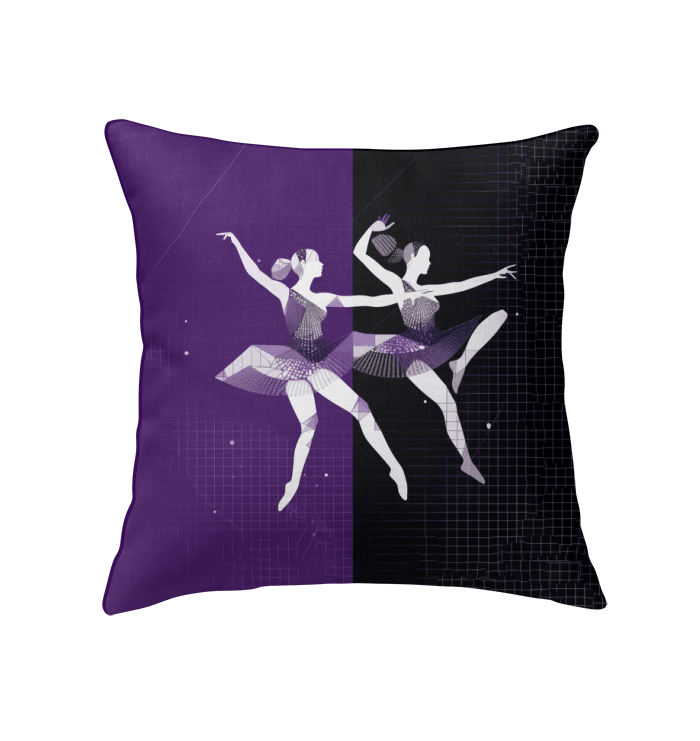 Stylish home decor pillow with mystical dance-inspired graphics