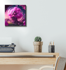 Neon House Design Canvas - Eye-catching Wall Art Piece