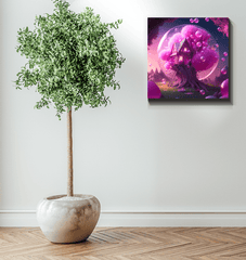 Neon Woods House Wrapped Canvas - Beyond T-shirts