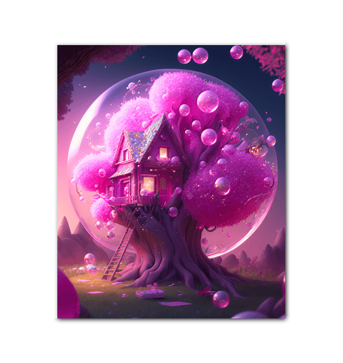 Neon Woods House Art - Gallery Wrapped Canvas