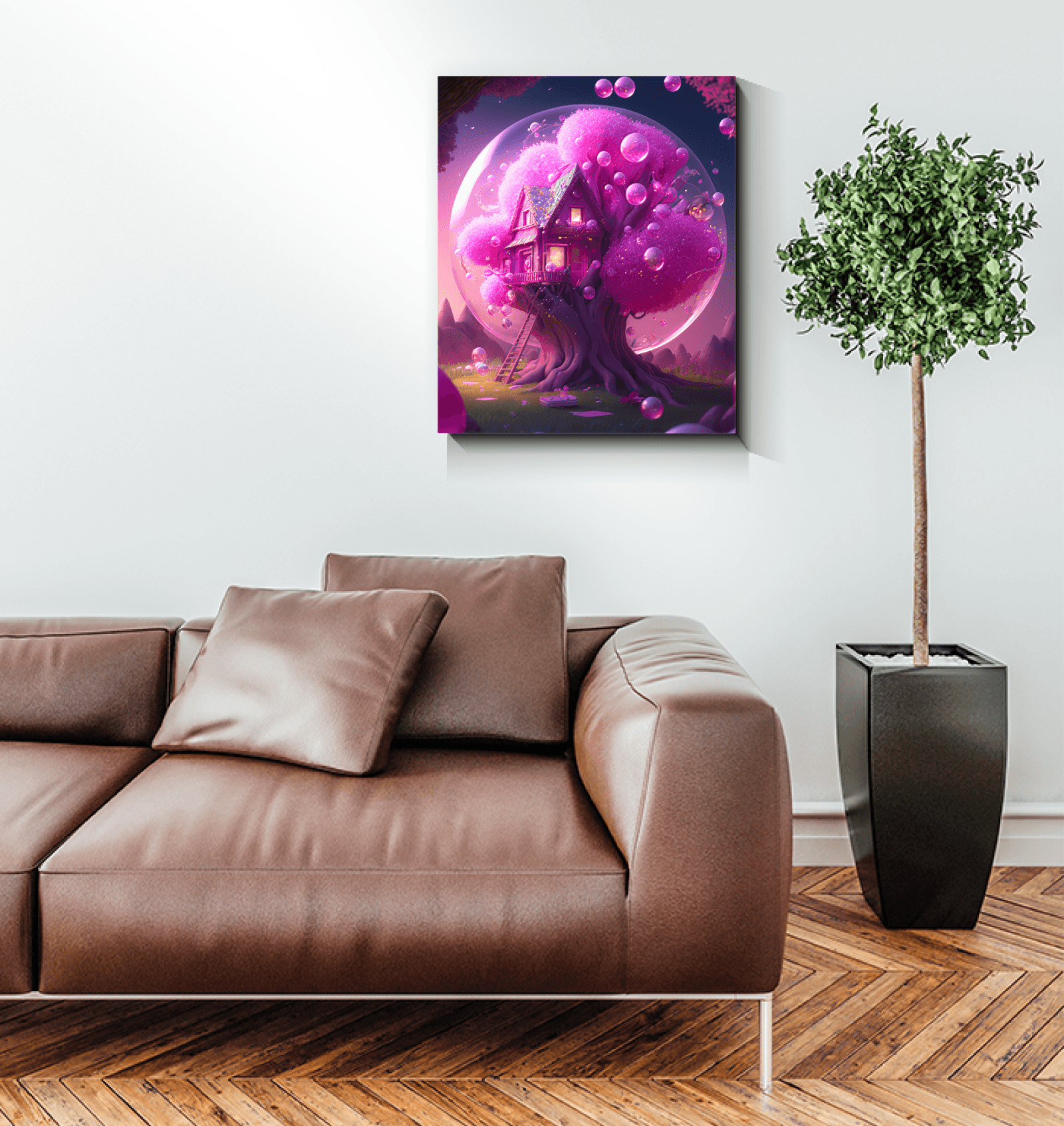Neon Landscape Canvas Tee - Contemporary Room Decoration