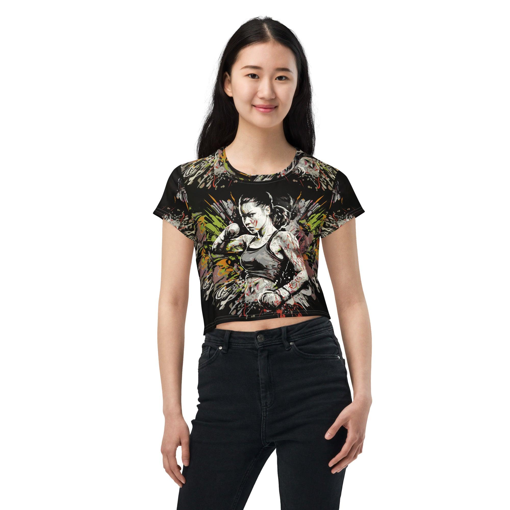 No Pain, No Gain All-Over Print Crop Tee - Beyond T-shirts