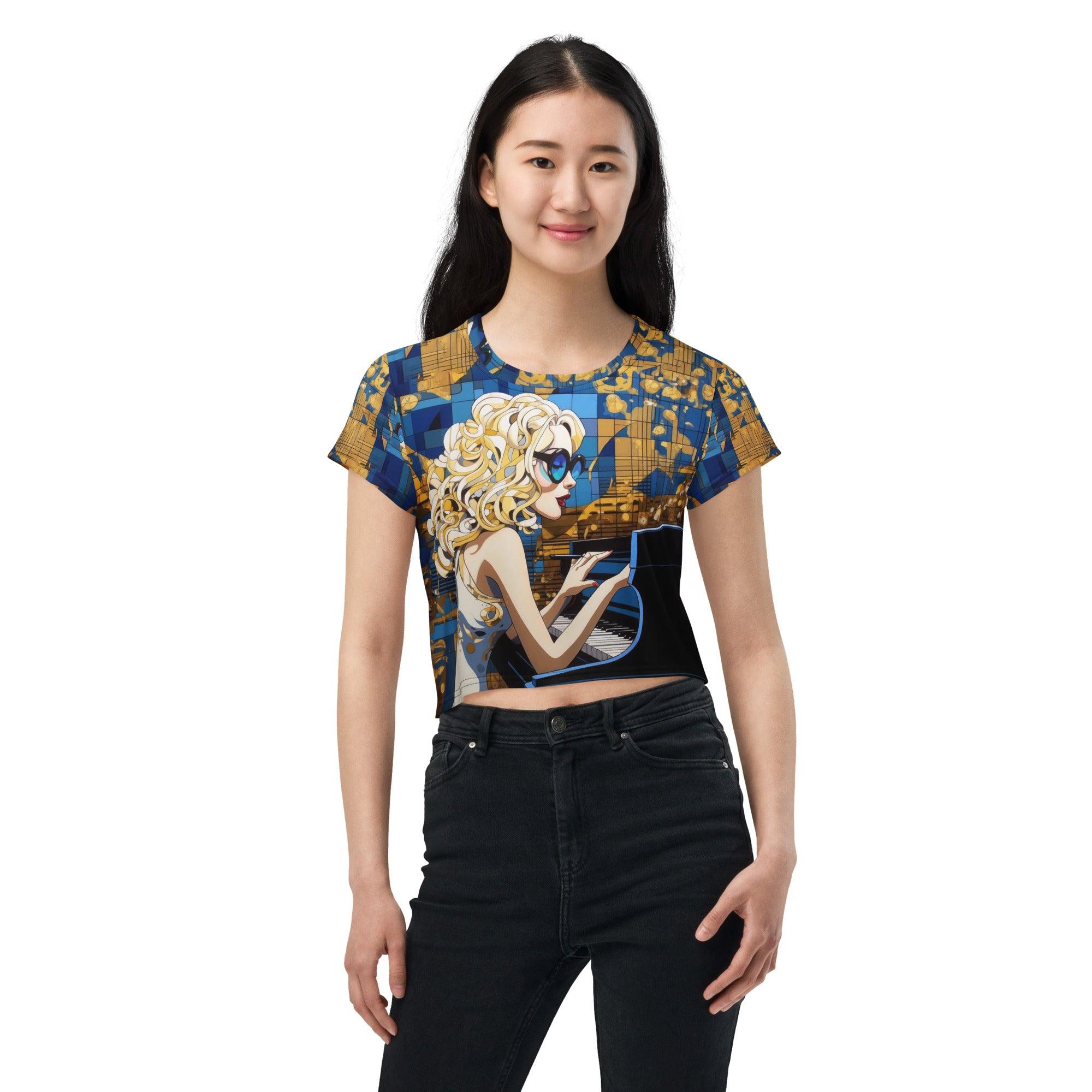 Notes Express Pure Emotion All-Over Print Crop Tee - Beyond T-shirts