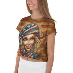 Oceanic Odyssey All-Over Print Crop Tee - Beyond T-shirts