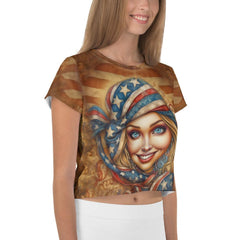 Oceanic Odyssey All-Over Print Crop Tee - Beyond T-shirts