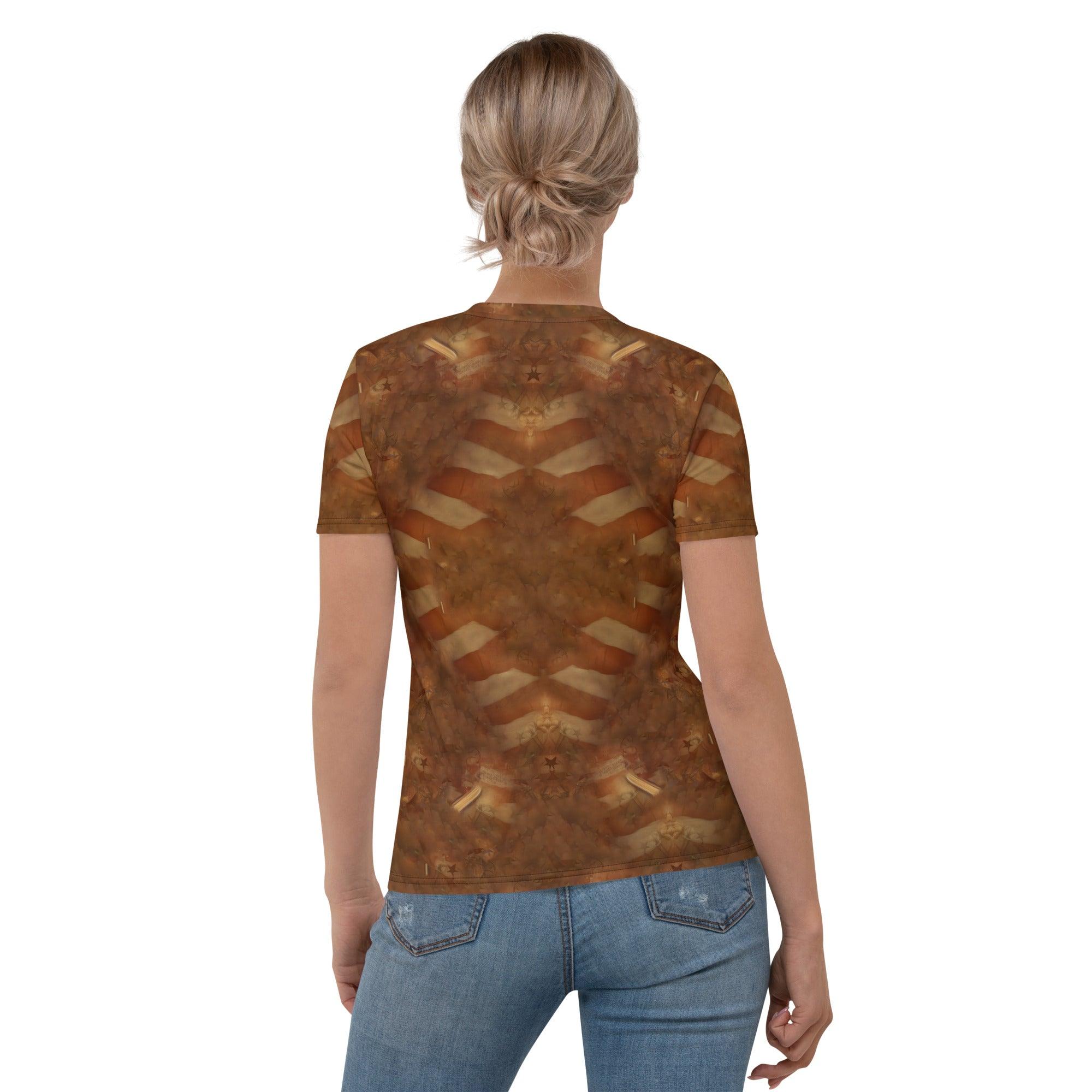 Back view of Oceanic Odyssey Women's T-shirt showcasing the design continuity.