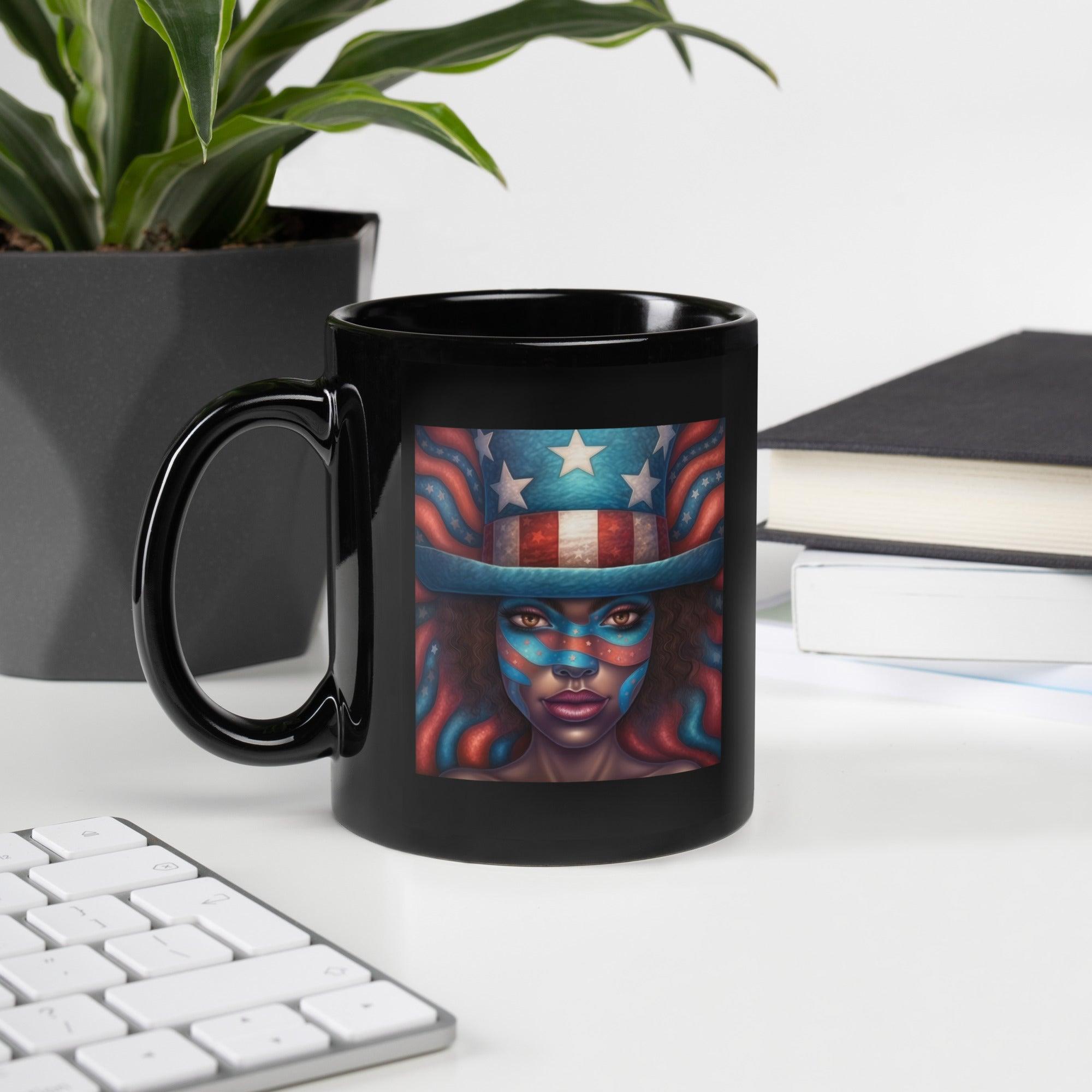 Old Glory's Glory Black Glossy Mug - Beyond T-shirts