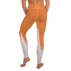 Close-up of the Orange Nova Yoga Leggings fabric.