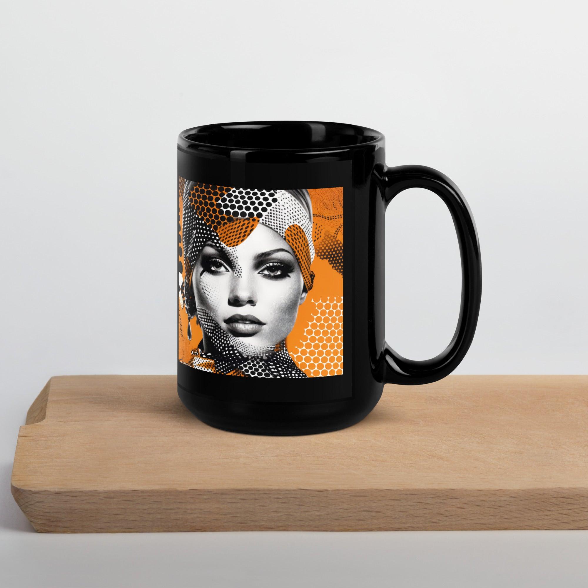 Elegant black glossy coffee mug, perfect for gift-giving.