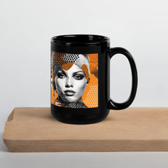Elegant black glossy coffee mug, perfect for gift-giving.
