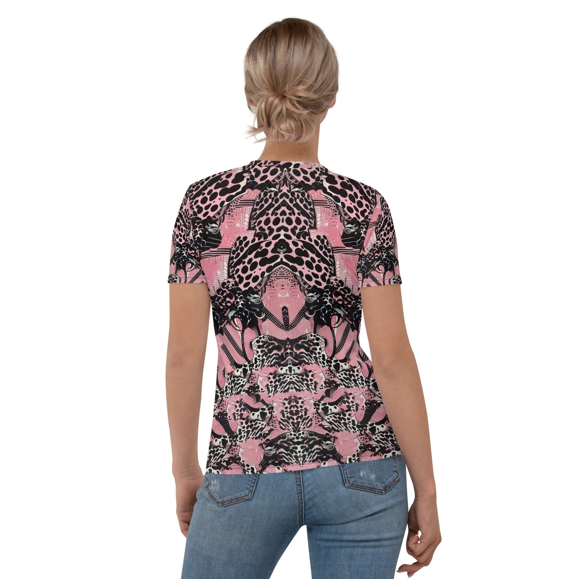 Close-up of Painted Passions women's t-shirt with abstract design