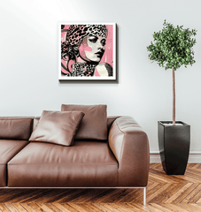 Wall-mounted Painted Passions canvas in gallery setting