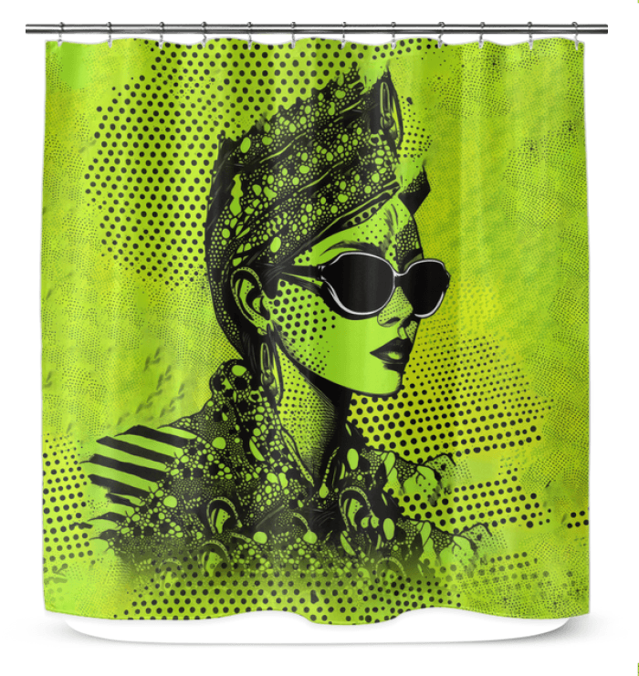 Elegant shower curtain with artistic paint design for modern bathrooms