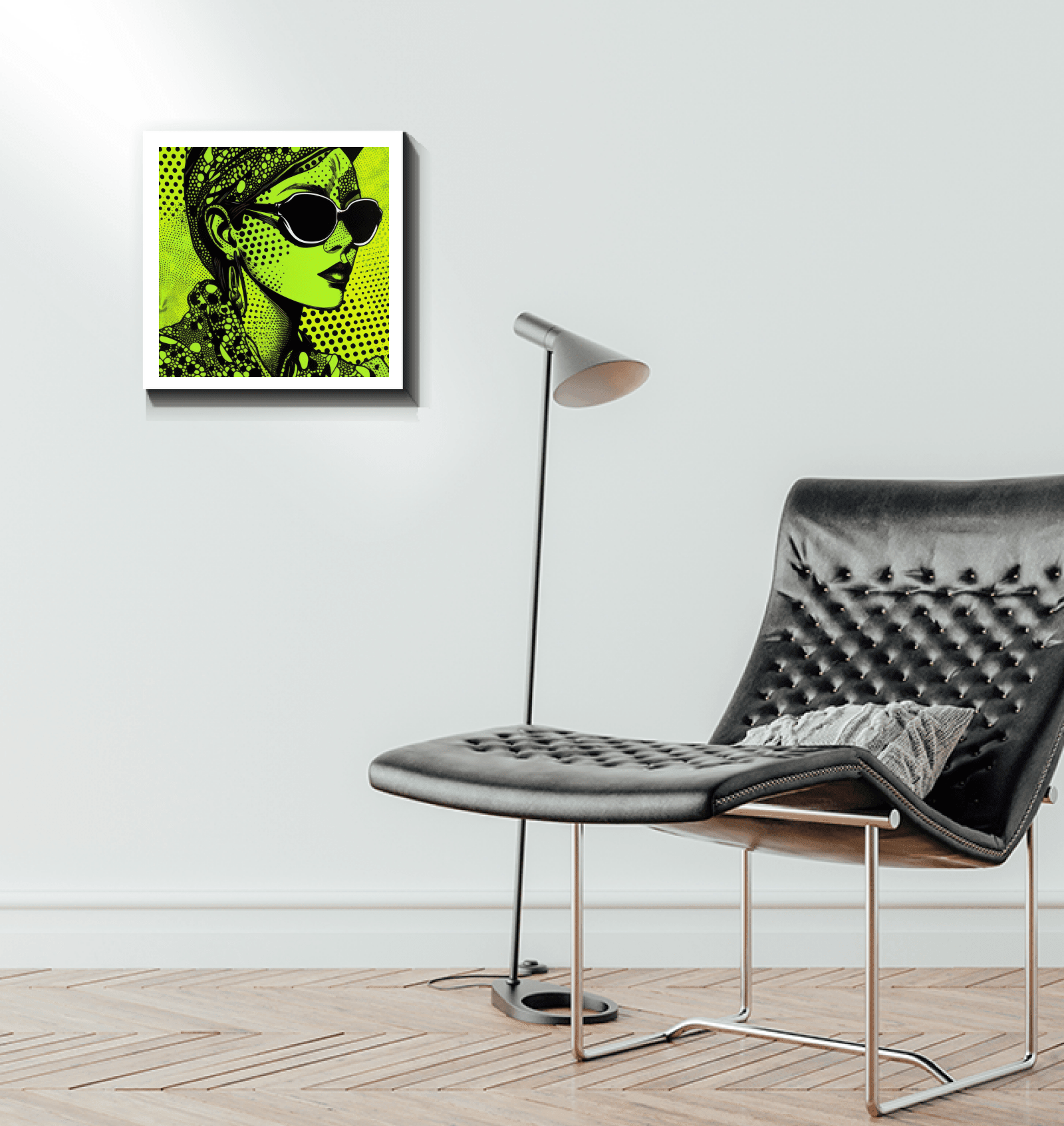 Colorful wrapped canvas art for modern home decor.