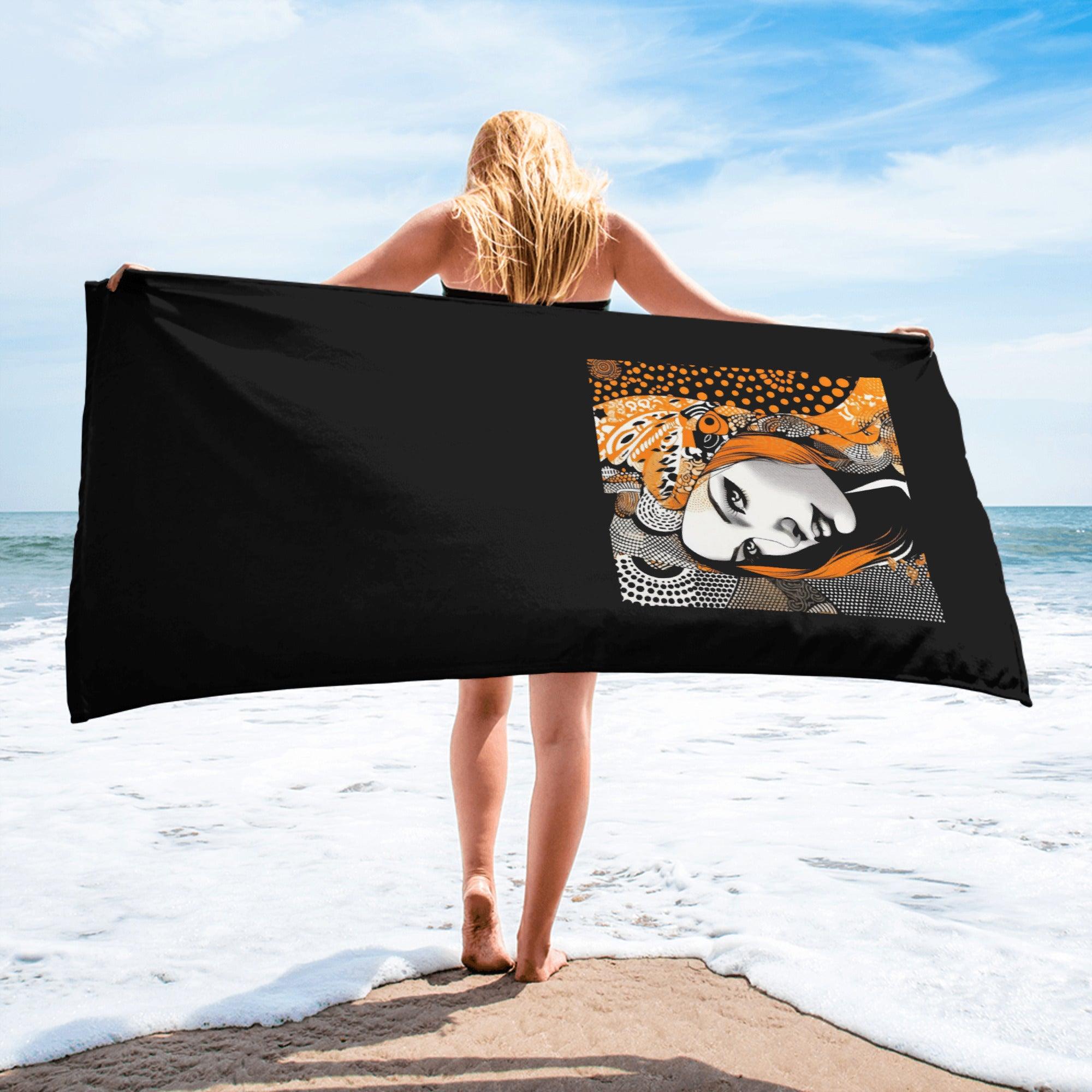 Luxury Bath Towel with Painted Permanence Design