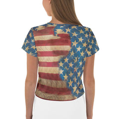 Patriotic Pizzazz All-Over Print Crop Tee - Beyond T-shirts