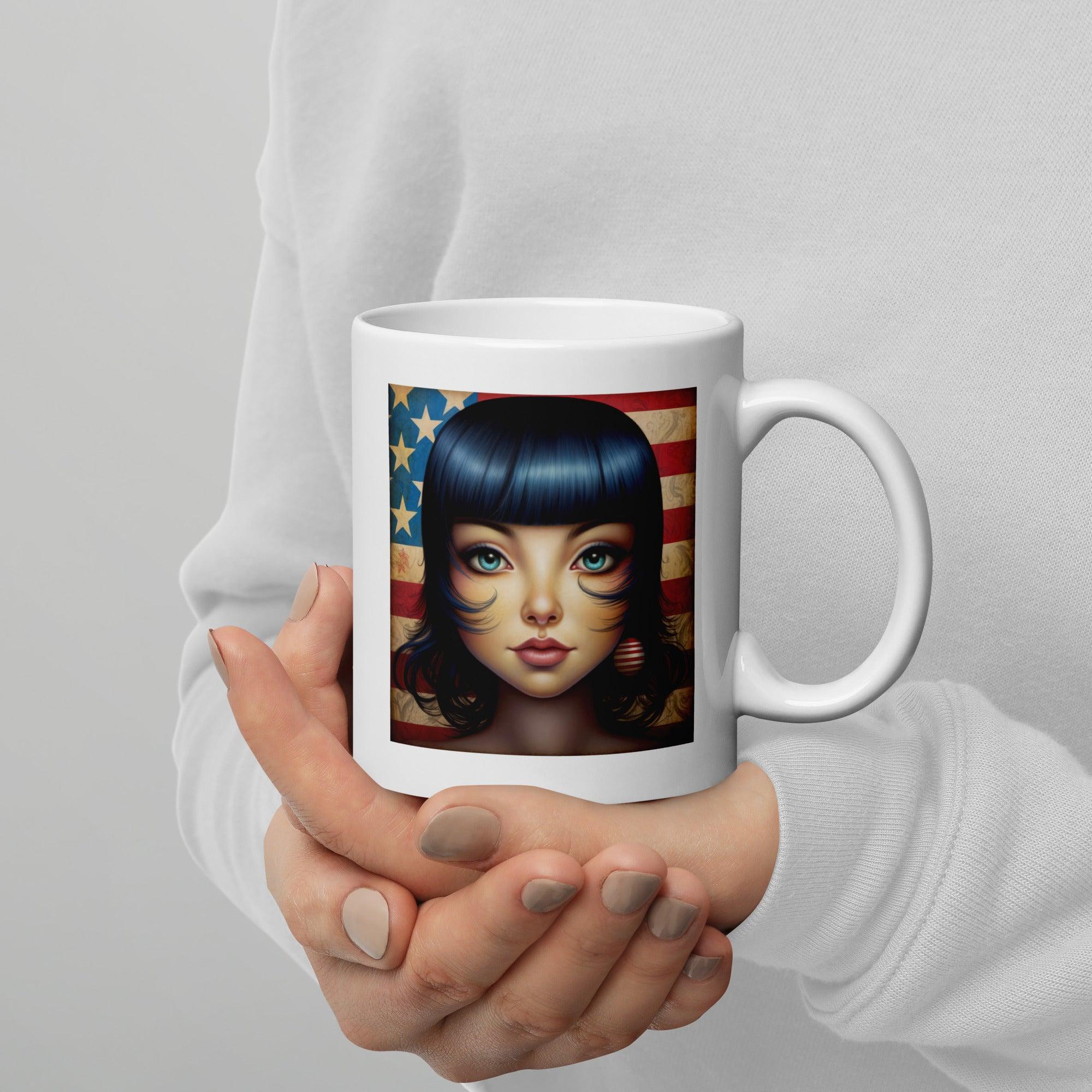 Patriotic Pizzazz White Glossy Mug - Beyond T-shirts