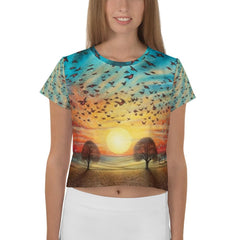 Patriotic Portfolios All-Over Print Crop Tee - Beyond T-shirts