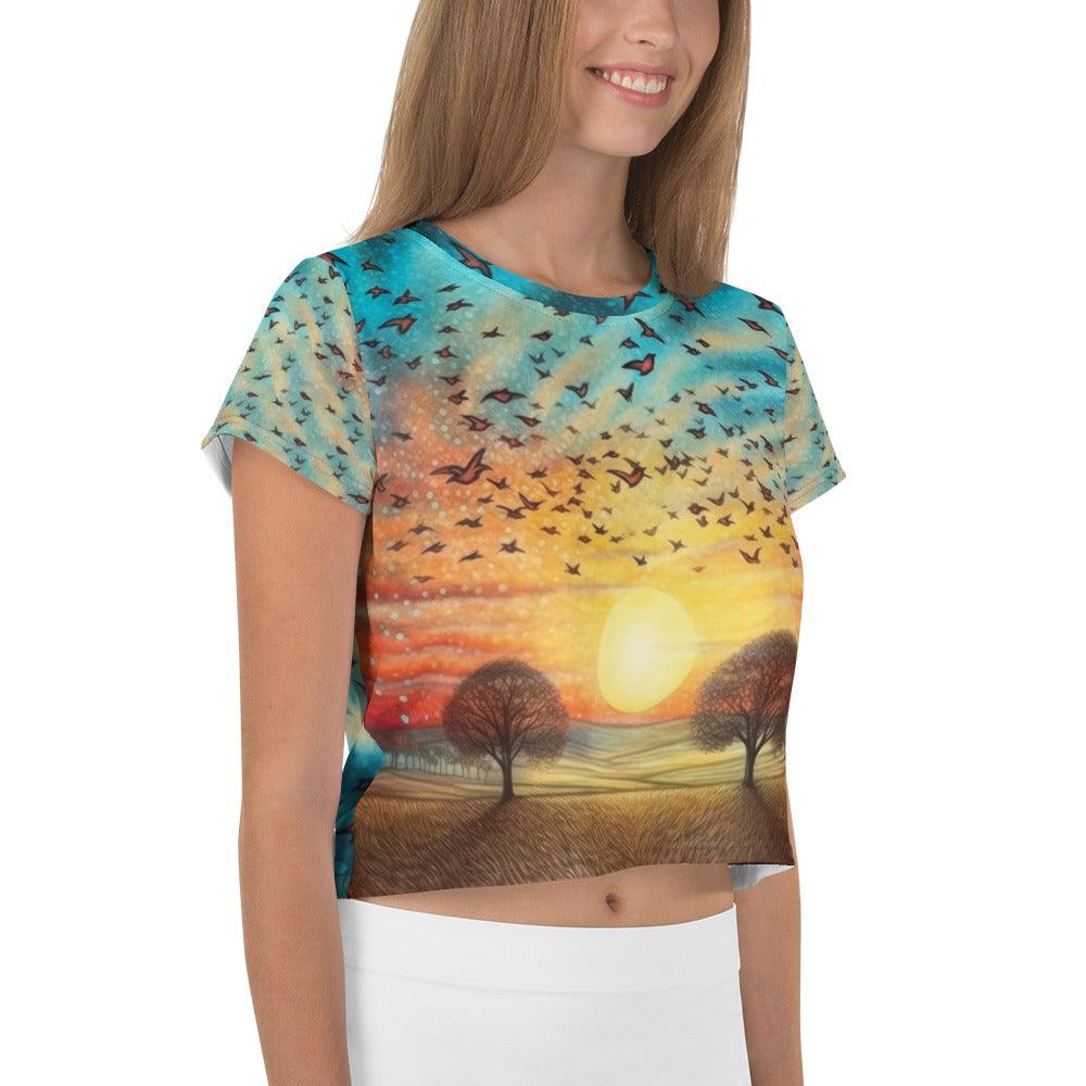 Patriotic Portfolios All-Over Print Crop Tee - Beyond T-shirts