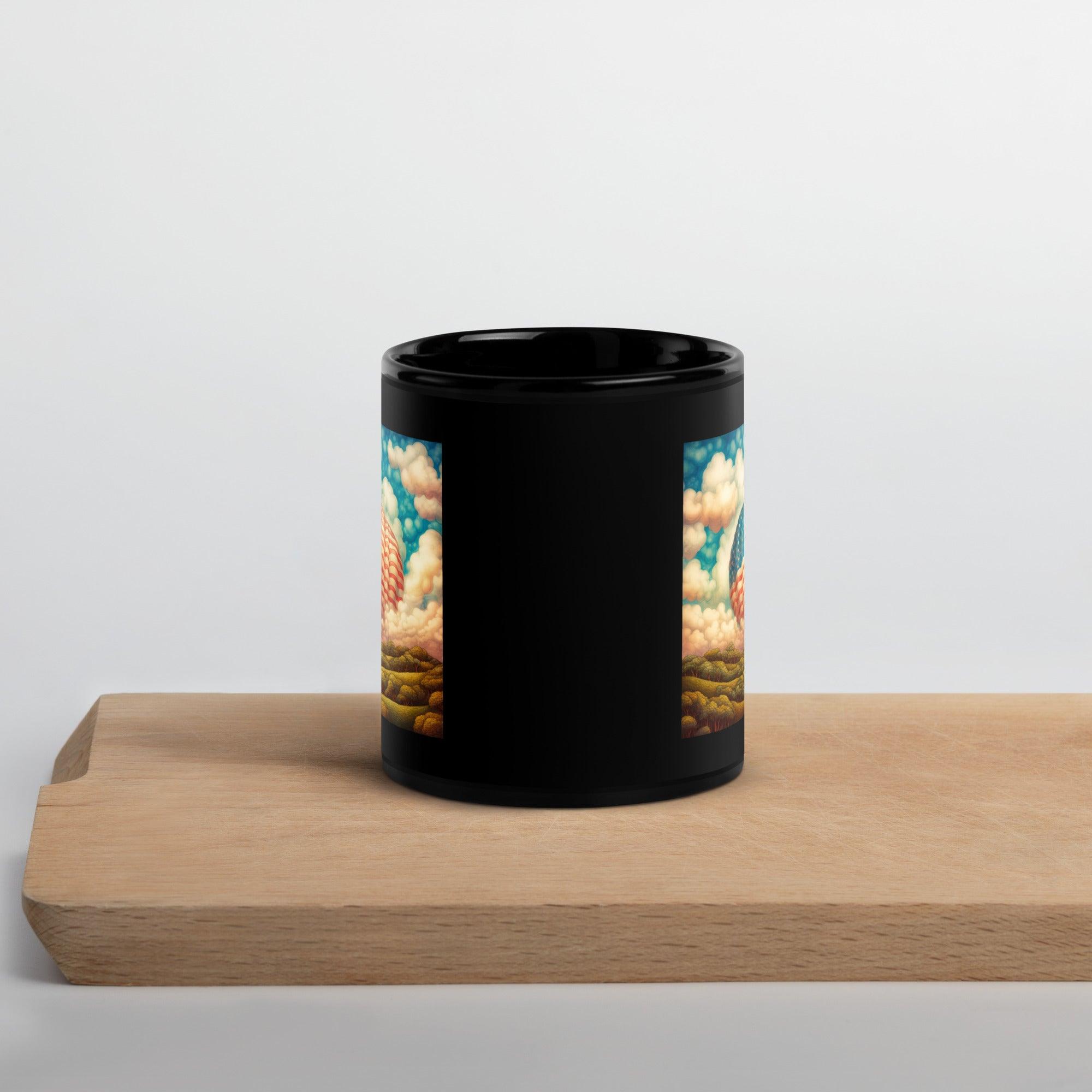 Patriotic Strokes Black Glossy Mug - Beyond T-shirts