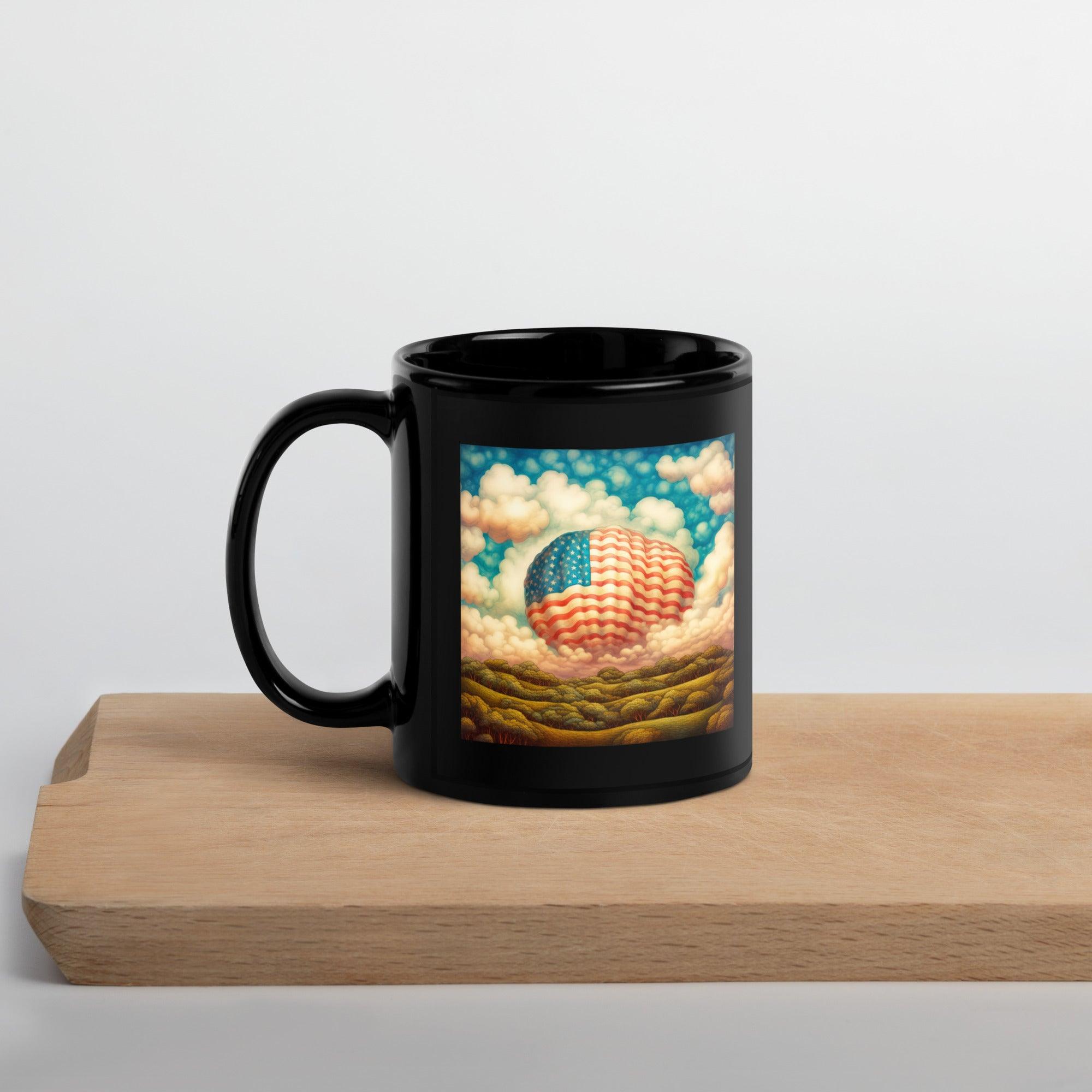 Patriotic Strokes Black Glossy Mug - Beyond T-shirts