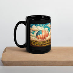 Patriotic Strokes Black Glossy Mug - Beyond T-shirts