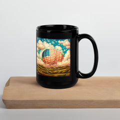 Patriotic Strokes Black Glossy Mug - Beyond T-shirts