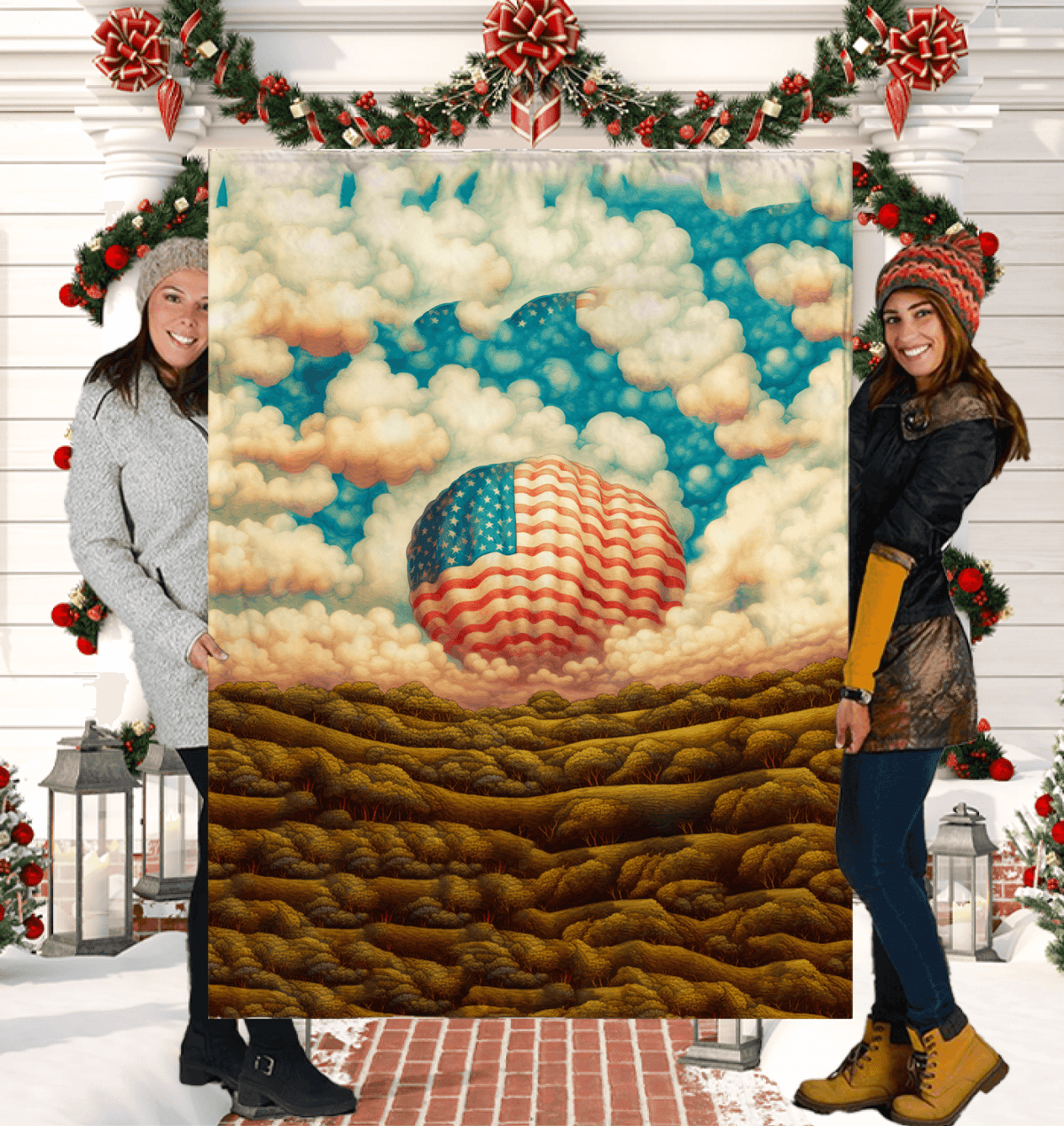 Patriotic Strokes Sherpa Blanket - Beyond T-shirts