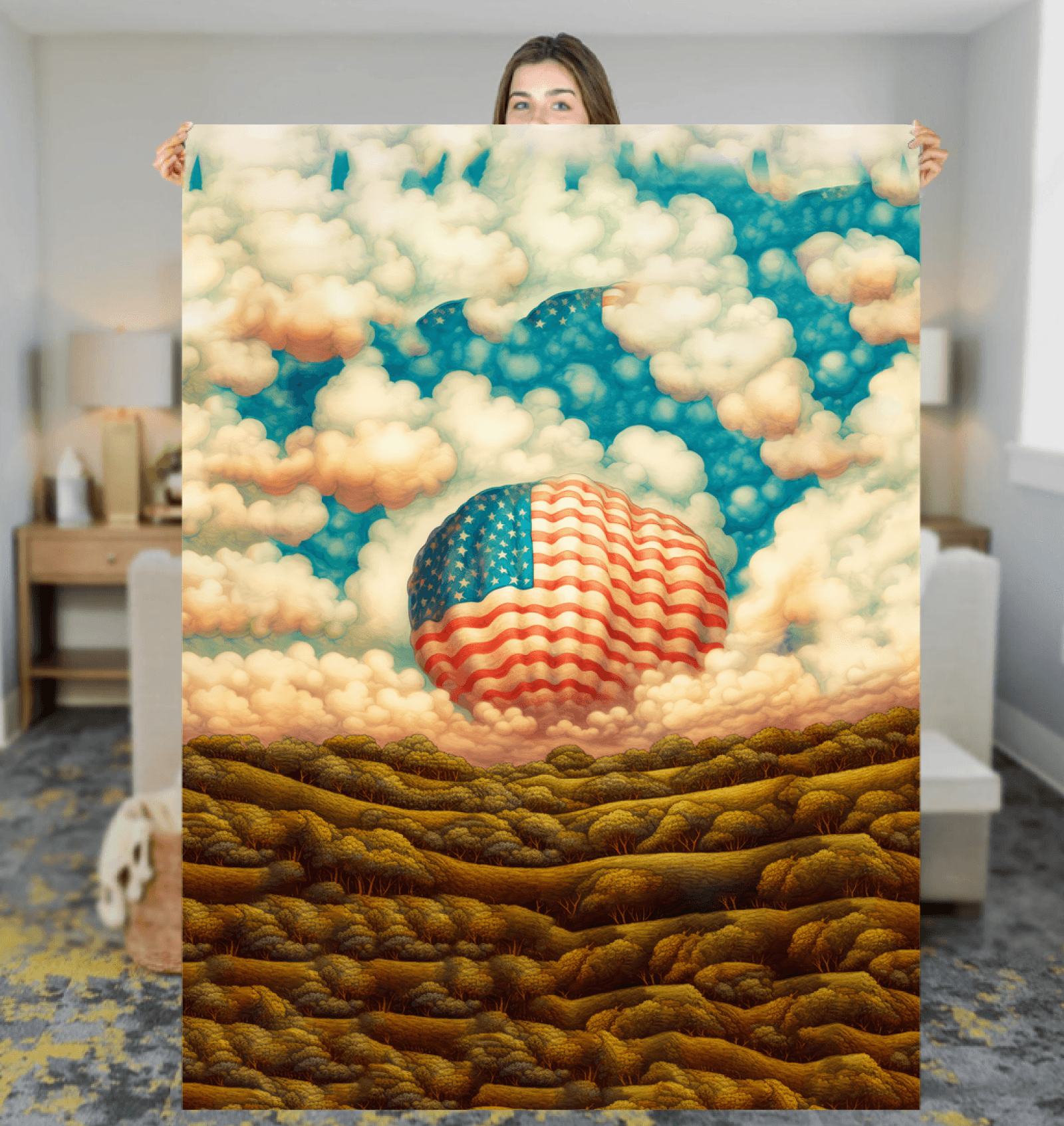 Patriotic Strokes Sherpa Blanket - Beyond T-shirts