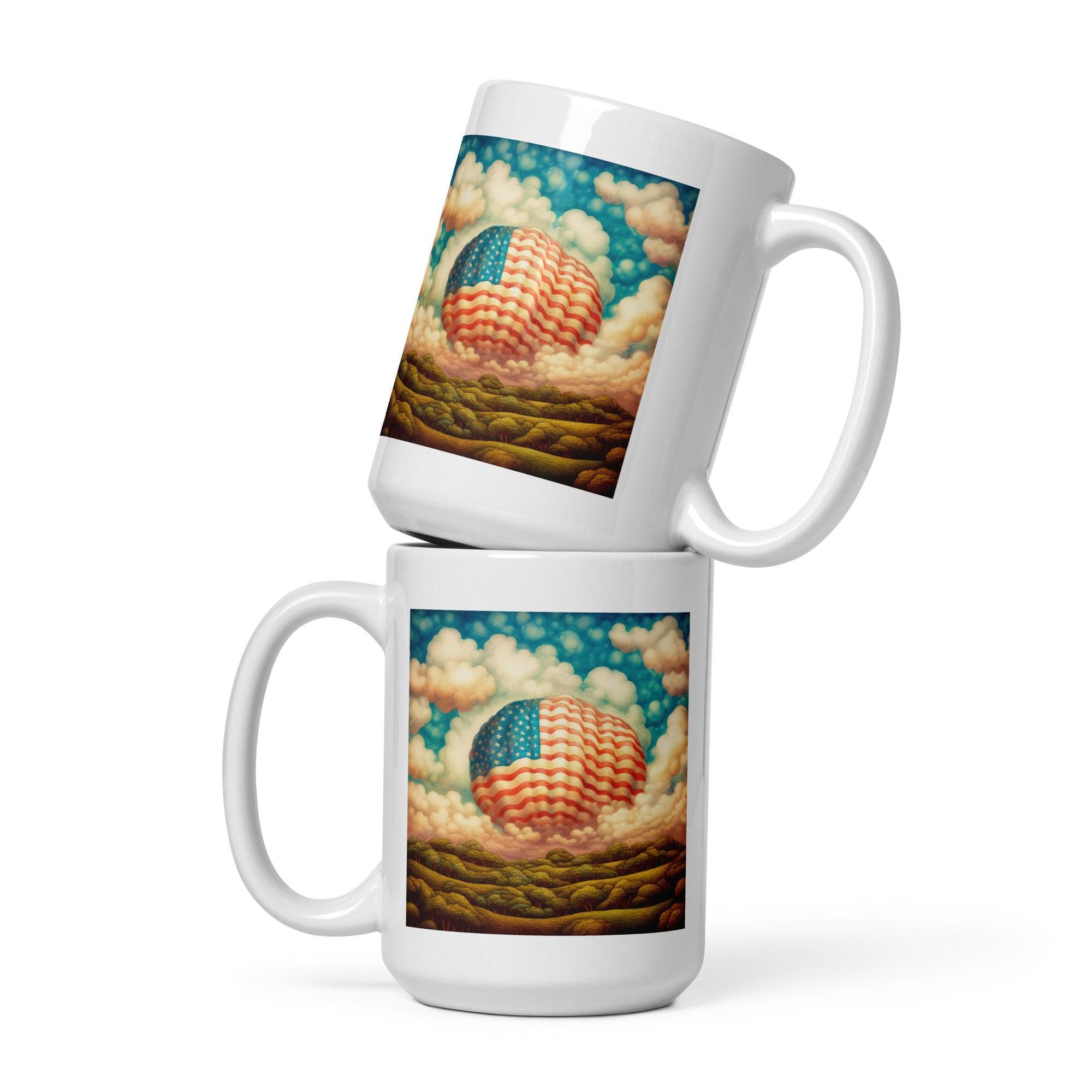 Patriotic Strokes White Glossy Mug - Beyond T-shirts