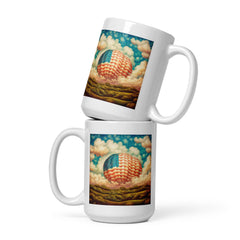 Patriotic Strokes White Glossy Mug - Beyond T-shirts