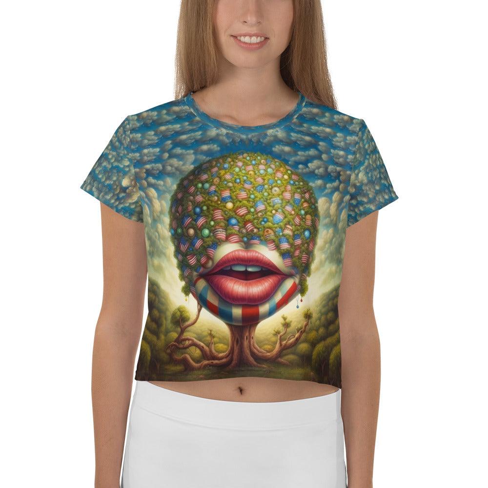 Patriotism Impressions All-Over Print Crop Tee - Beyond T-shirts