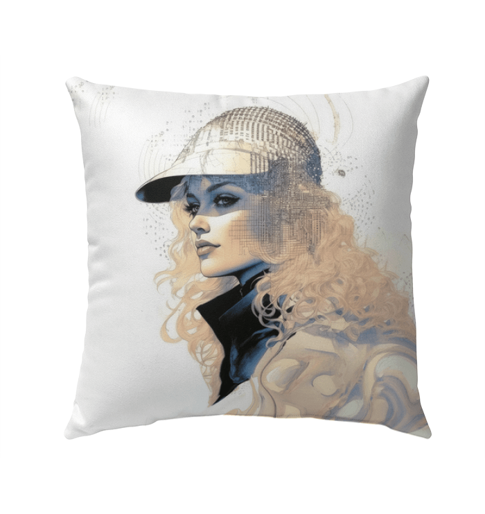 Pen and Ink Magic Outdoor Pillow - Front View