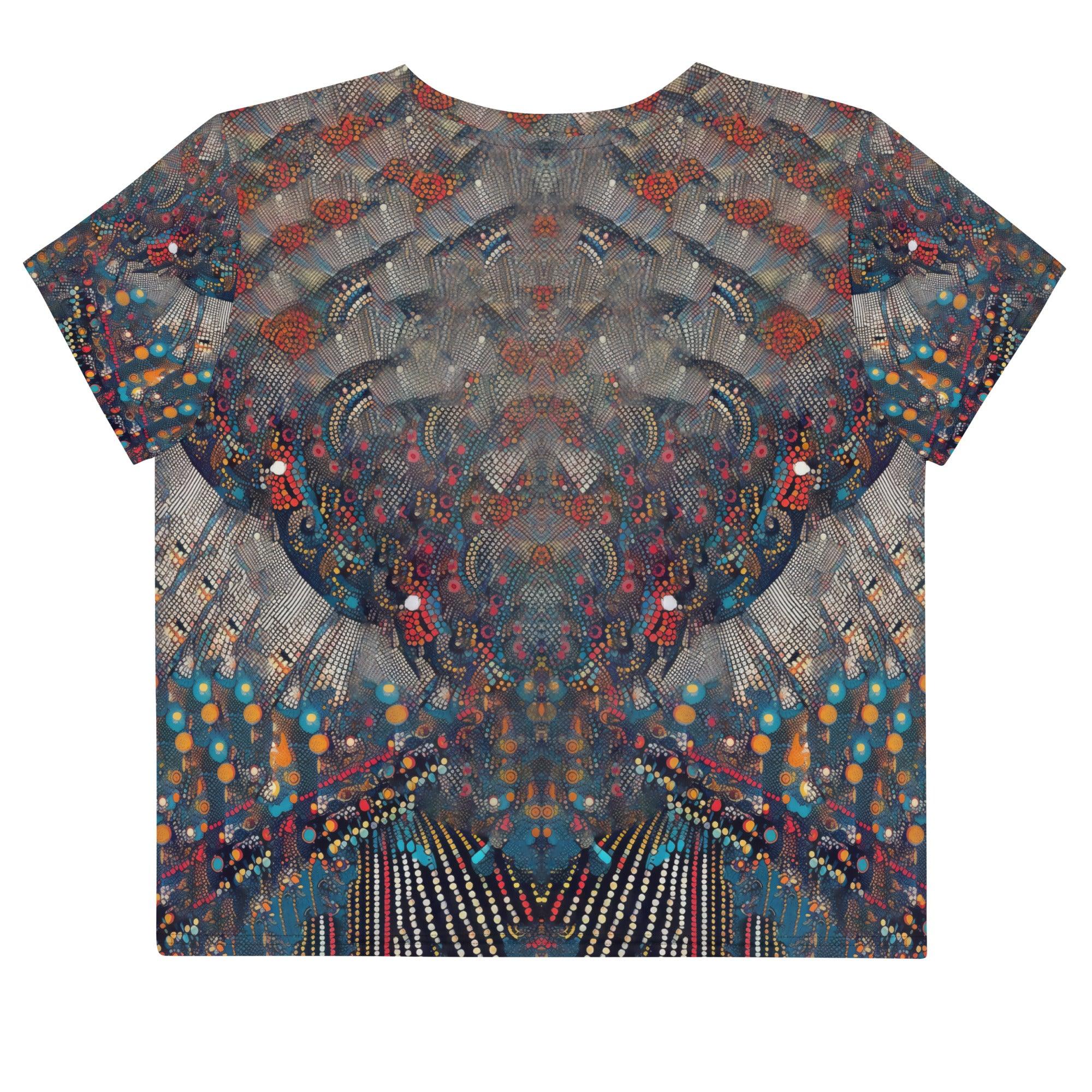 Fashionable All-Over Print Crop Tee.