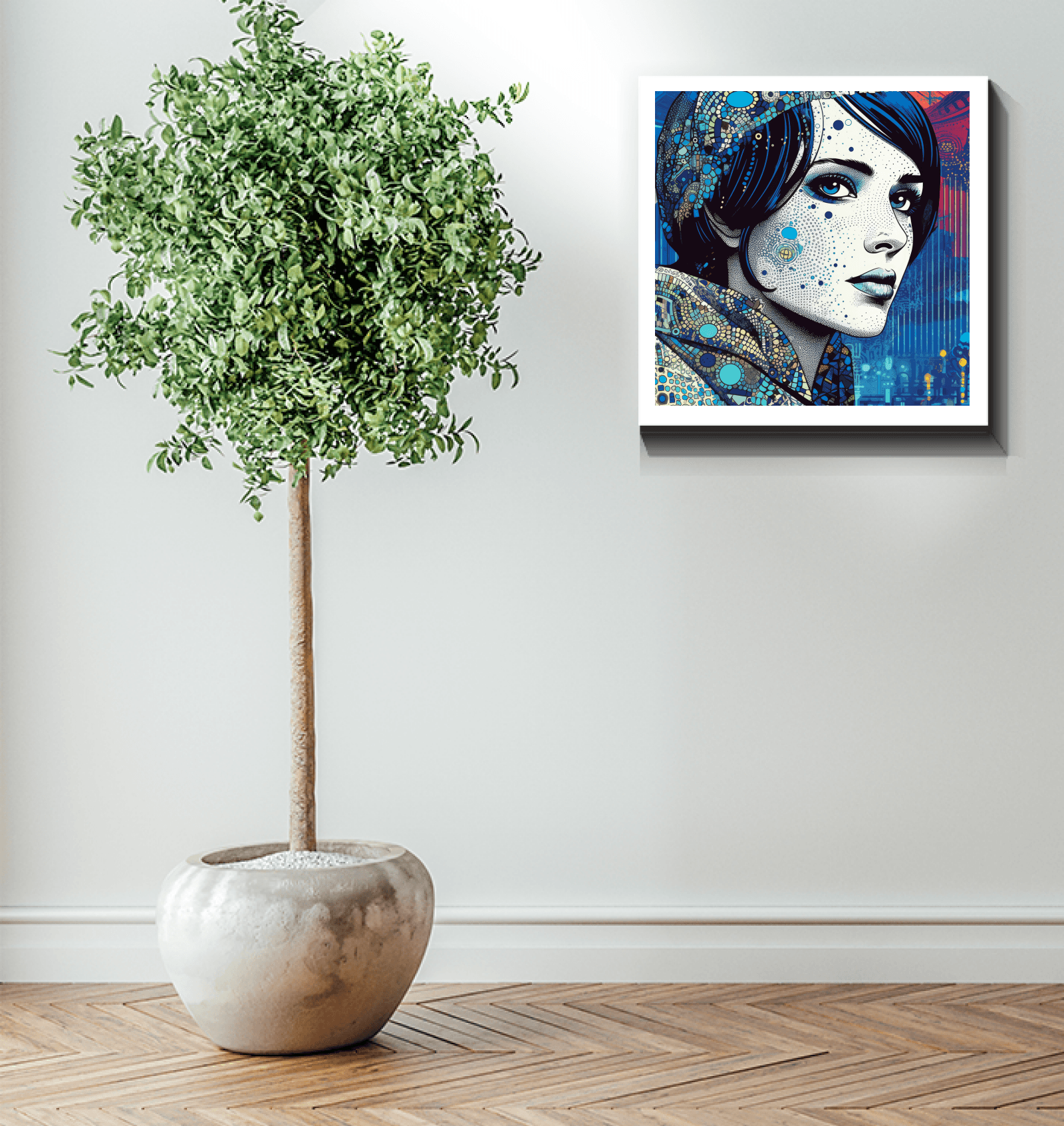 Pen and Ink Perfection II Wrapped Canvas hanging in a gallery setting.