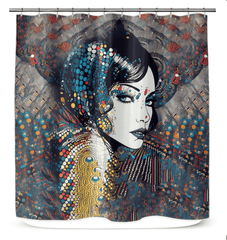 Stylish Pen and Ink Shower Curtain.